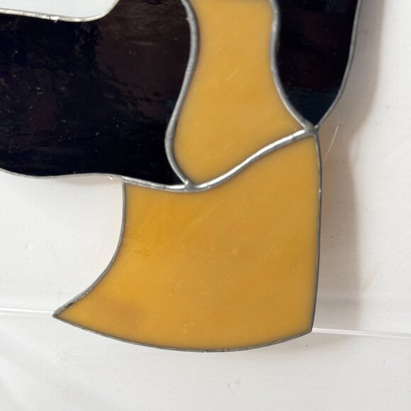 Stained Glass Suncatcher Ornament Fawn Great Dane Dog Yellowish-Tan Sand Black - Picture 3 of 8